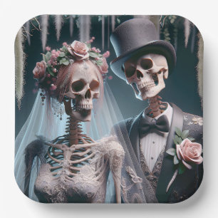 Halloween Bride And Groom Paper Plates