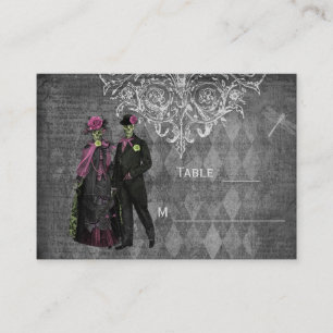 Halloween Bride & Groom Wedding Guest Place Cards