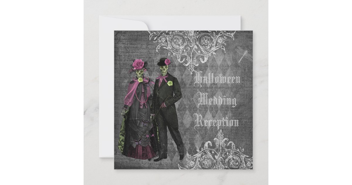 Halloween Bride & Groom Wedding Reception Only Invitation Zazzle