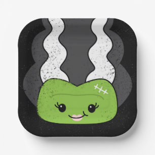 Halloween Bride of Frankenstein Head Plate_INFO??? Paper Plates