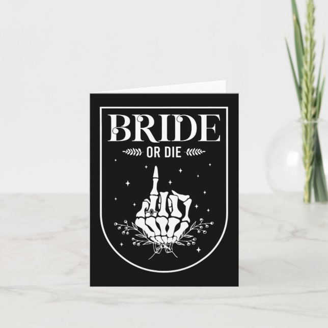 Halloween Bride Or Die Gothic Bachelorette Party M Card (Front)