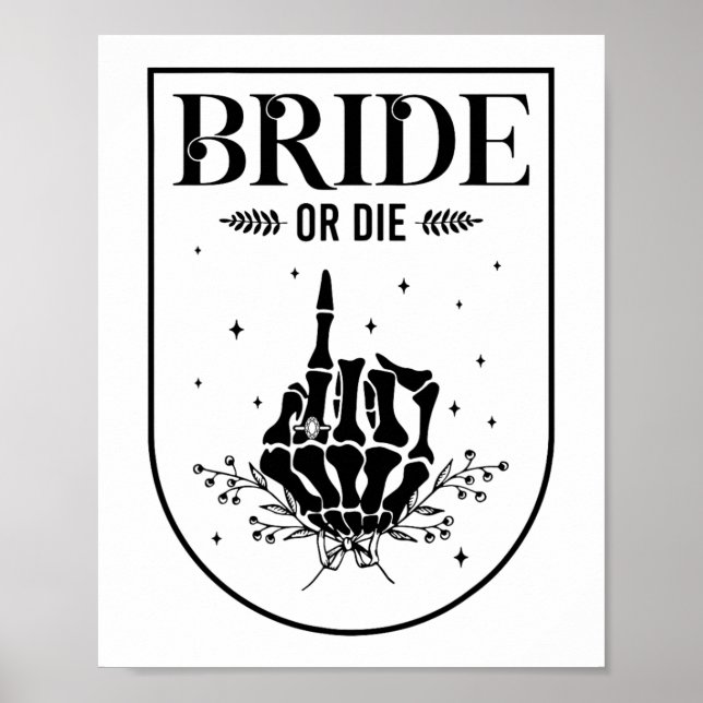 Halloween Bride Or Die Gothic Bachelorette Party M Poster (Front)