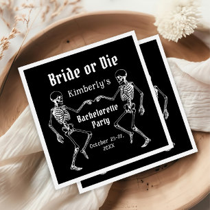 Halloween Bride or Die Skeleton Bachelorette Party Napkins