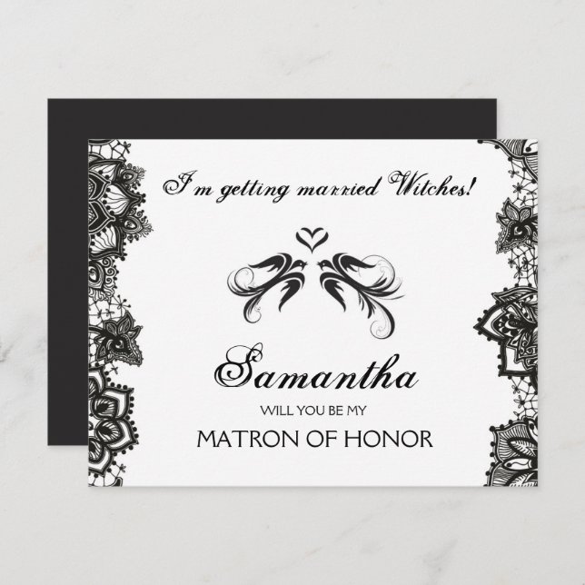 Halloween Bridesmaid Proposal Invite ~ GOTHIC (Front/Back)