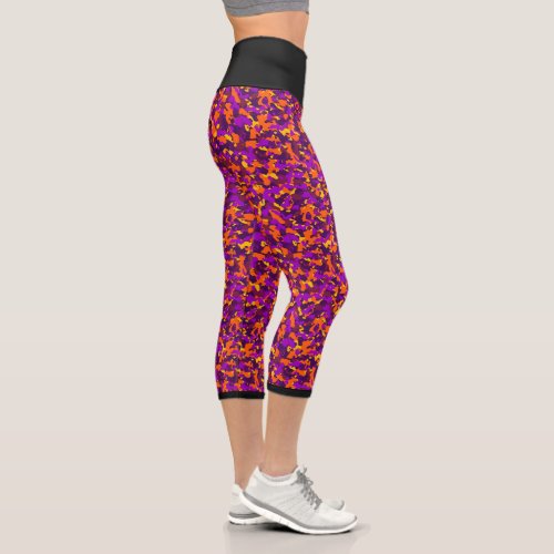 Halloween Bright Camouflage Capri Leggings