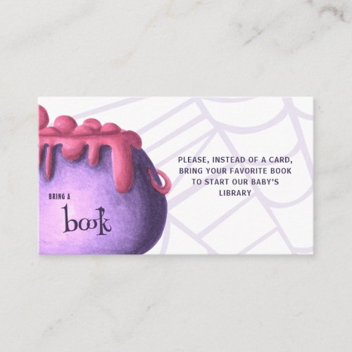 Halloween Bring a Book Girl Baby Shower Enclosure Card