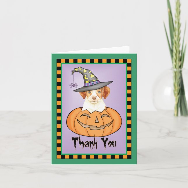 Halloween Brittany Thank You Card (Front)