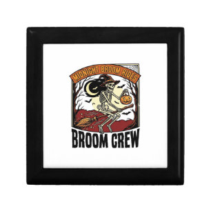 Halloween Broom Rides Vintage Skeleton Witch Graph Gift Box