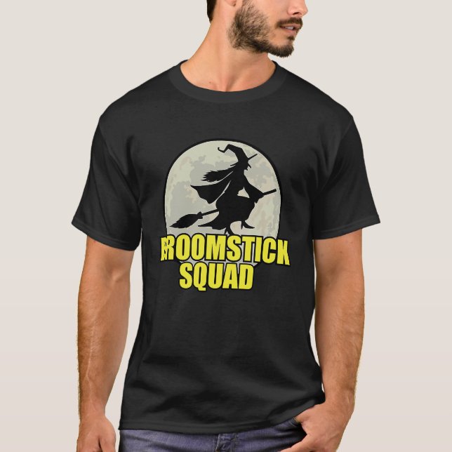 Halloween Broomstick Squad For Witches T-Shirt (Front)