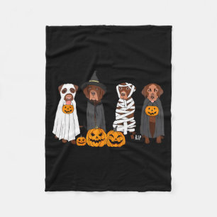 Halloween Brown Labrador Ghost Soky Chocolate Lab Fleece Blanket