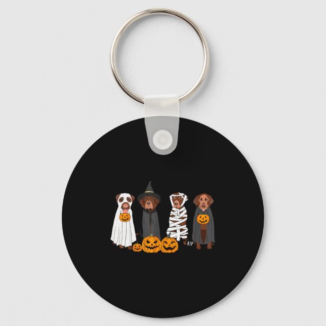 Halloween Brown Labrador Ghost Soky Chocolate Lab  Keychain (Front)