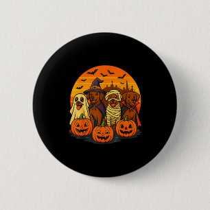 Halloween Brown Labrador Ghost Spooky Chocolate La Button