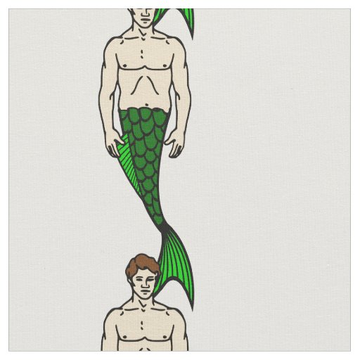halloween brunette merman funny mermaid fabric