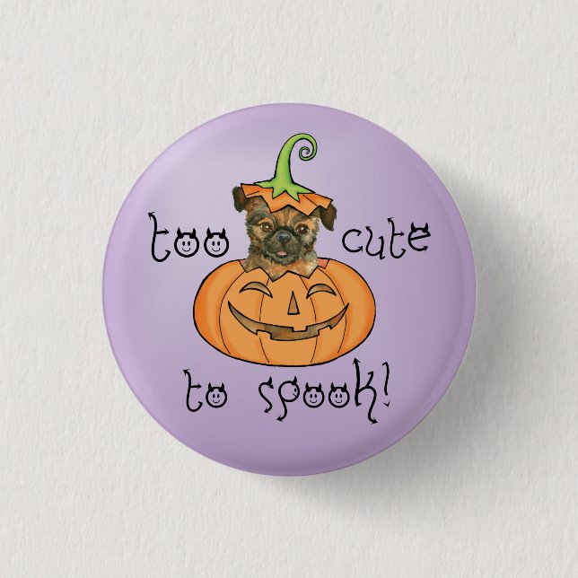 Halloween Brussels Griffon Pinback Button (Front)