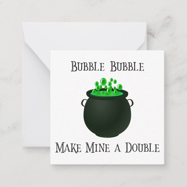 Halloween Bubble Bubble Note Card (Front)