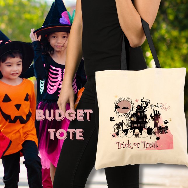 Halloween Budget Tote - Peek a Boo Haunted House Bag (Halloween Budget Tote - Peek a Boo Haunted House)