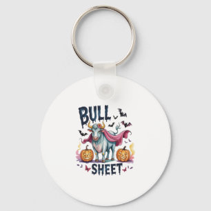 Halloween Bull Sheet,Funny Ghost Cow Keychain