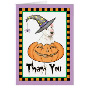 Halloween Bull Terrier Thank you card