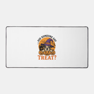 Halloween Bulldog Witch Dog Treat Vintage Shirt De Desk Mat