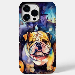 Halloween Bulldog With Pumpkins Scary Case-Mate iPhone 14 Pro Max Case