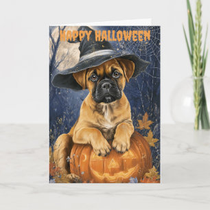 Halloween Bullmastiff Dog Holiday Card