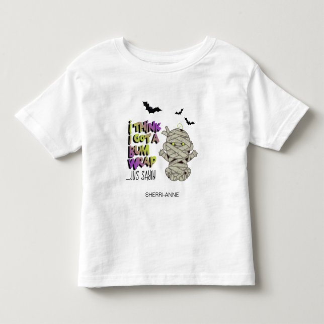 Halloween Bum Wrap Mummy Baby Green ID683 Toddler T-shirt (Front)