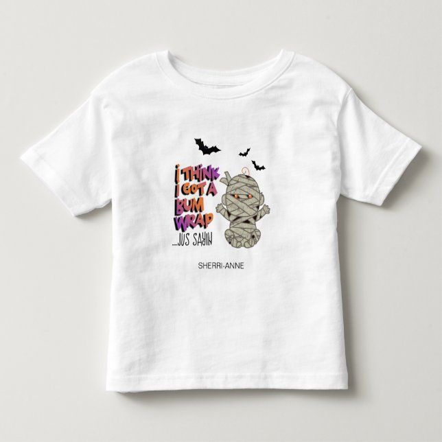 Halloween Bum Wrap Mummy Baby Orange ID683 Toddler T-shirt (Front)