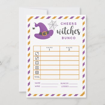 Halloween Bunco Card Cheers Witches 2 Rounds by LaurEvansDesign at Zazzle