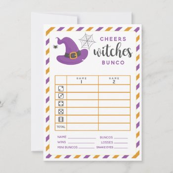 Halloween Bunco Card Cheers Witches 2 Rounds by LaurEvansDesign at Zazzle
