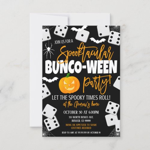 Halloween Bunco Party Invitation