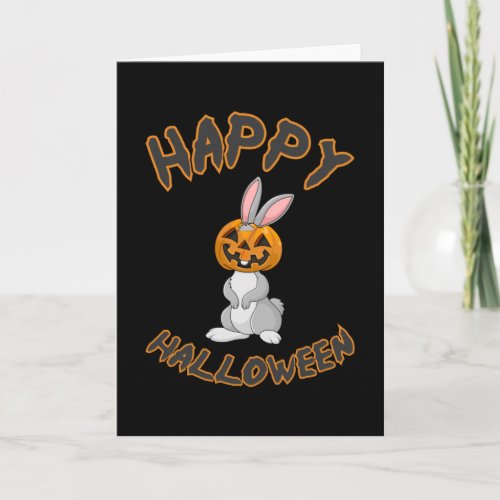 Halloween Bunny Rabbit Pumpkin Horror Gift Idea Card