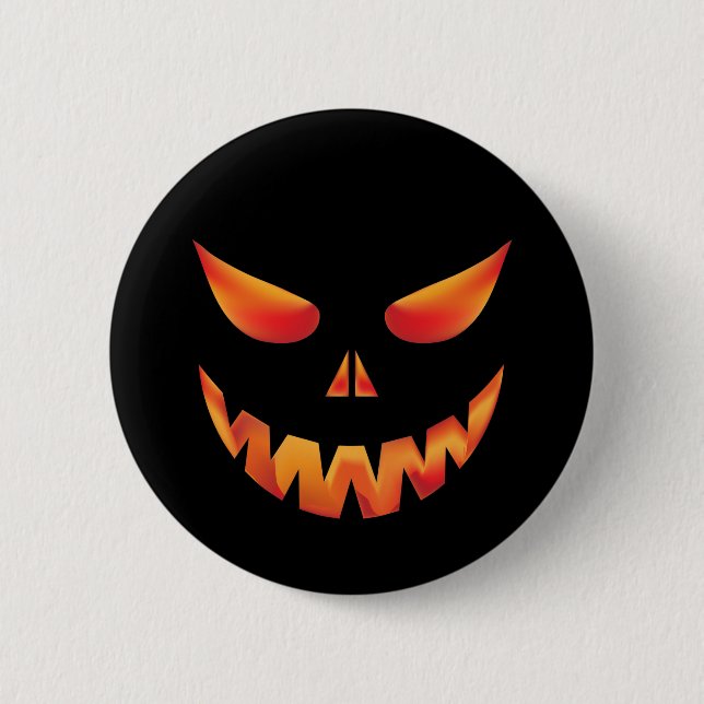 Halloween Burning Monster Face Button (Front)