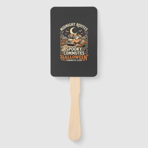 Halloween Bus Driver Midnight Route Hand Fan