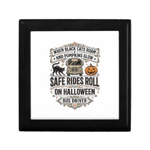 Halloween Bus Driver Spooky Vintage Engraving Shir Gift Box