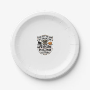 Halloween Bus Driver Spooky Vintage Engraving Shir Paper Plates