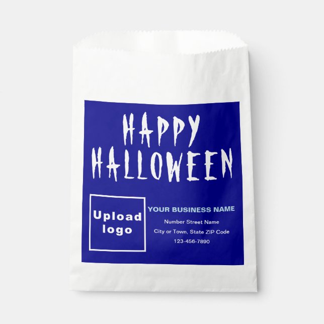 Halloween Business Blue Background Paper Bag (Front)
