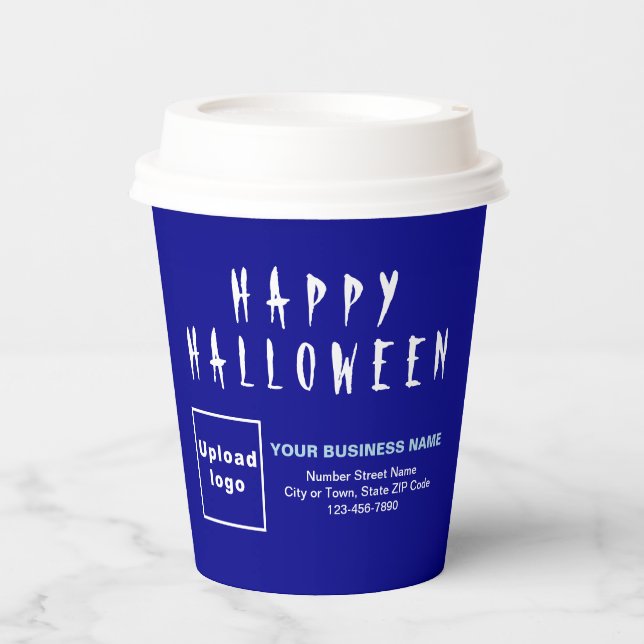 Halloween Business Blue Paper Cup (Front)