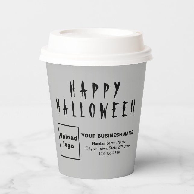 Halloween Business Gray Paper Cup (Front)