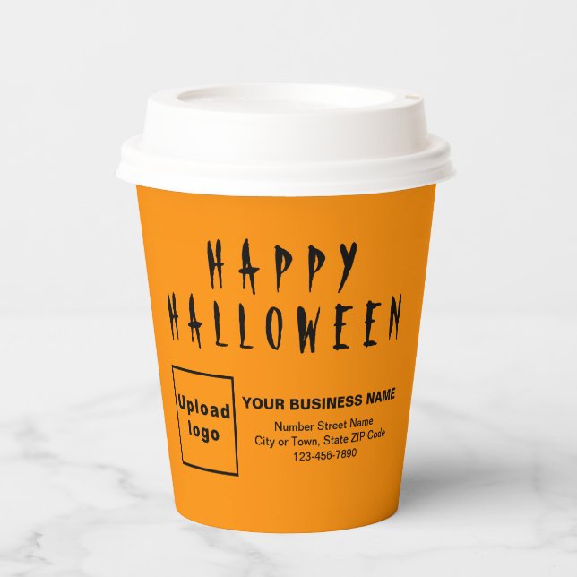 Halloween Business Orange Paper Cup (Front)