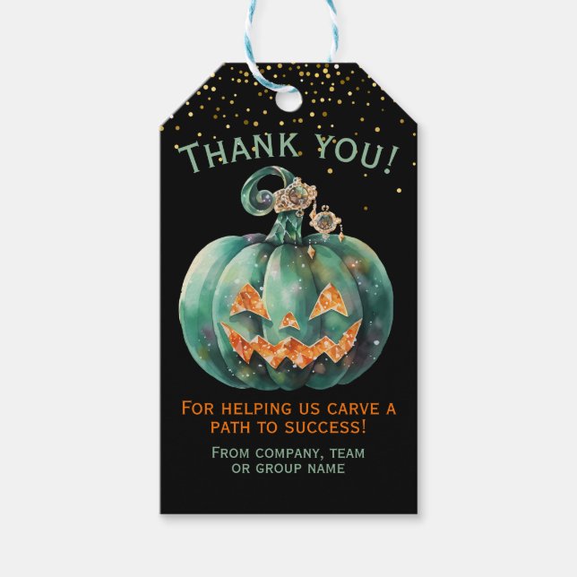 Halloween Business Pumpkin Gift Tags (Front)