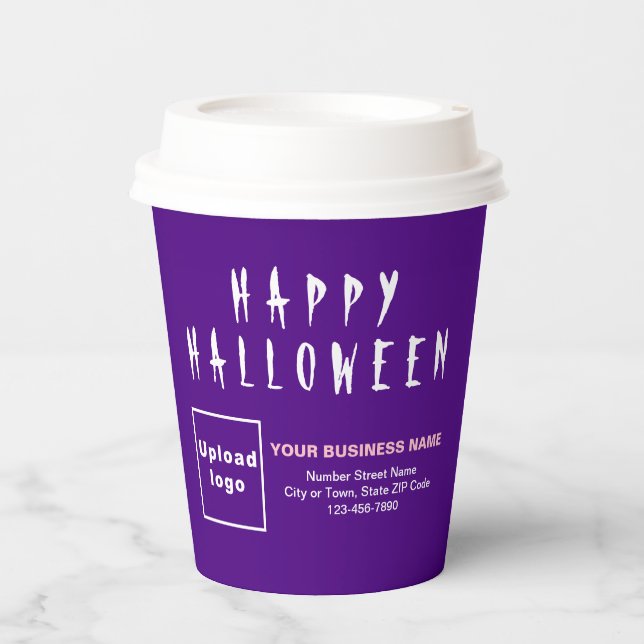 Halloween Business Purple Paper Cup (Front)