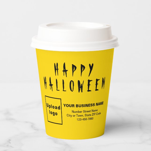Halloween Business Yellow Paper Cup (Front)