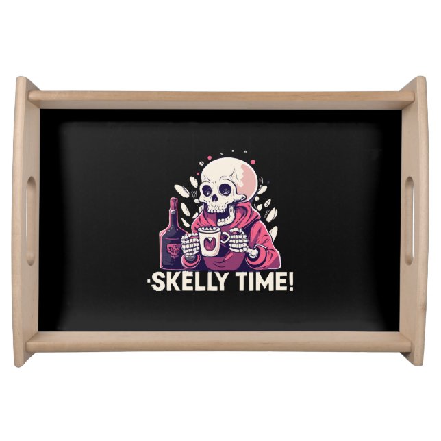 halloween but its skelly time serving tray (Front)