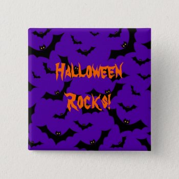 Halloween Button - Bats Halloween Rocks by PawsitiveDesigns at Zazzle