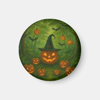 Halloween button that matches nature magnet
