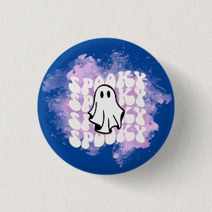 Halloween Buttons, Spooky Print White Sheet Ghost Button