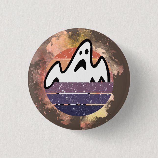 Halloween Buttons, White Sheet Ghost graphic print Button (Front)