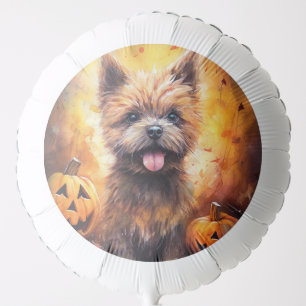 Halloween Cairn Terrier With Pumpkins Scary Balloon