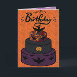 Halloween Cake Birthday Card<br><div class="desc">Check out the rest of the Happy Planet Parties Halloween Collections for more spooky designs!</div>