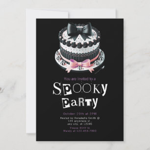 Halloween Cake Cute Modern Minimalist Halloween Invitation